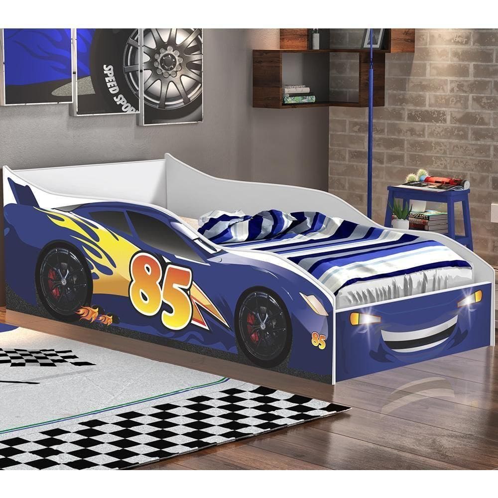 Cama Quarto Solteiro Carro Azul