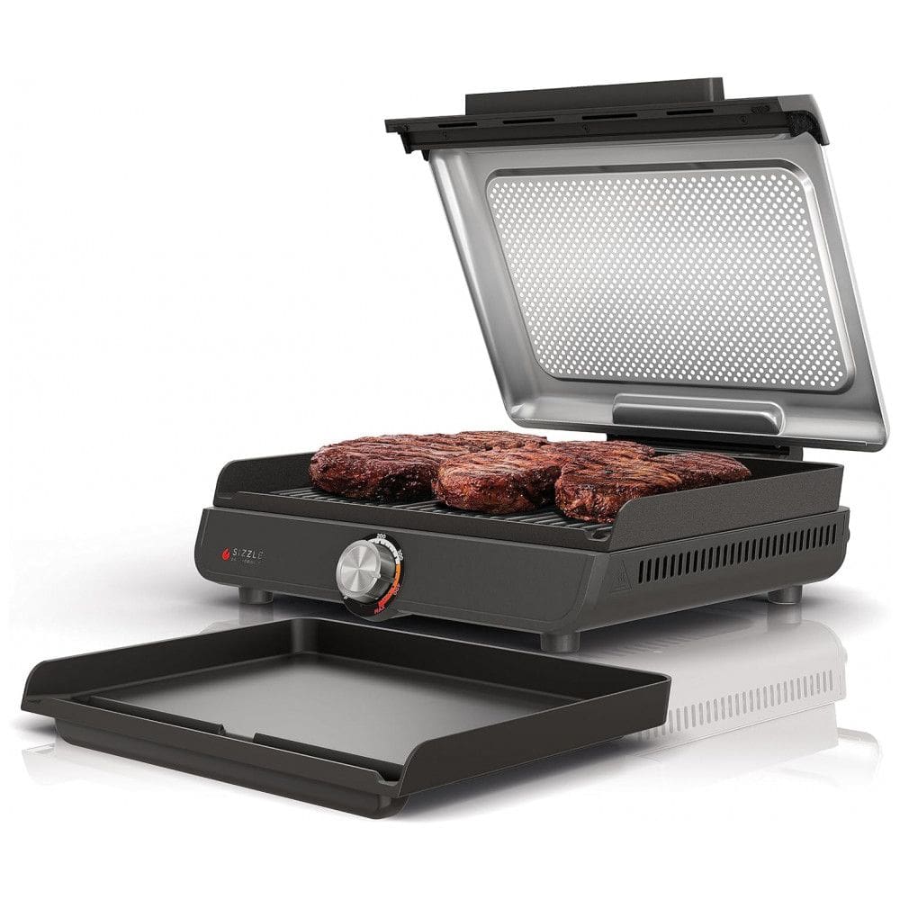 Grill Antiaderente Elétrico Interno sem Fumaça 110V 1450W, Ninja GR101, Cinza Prateado