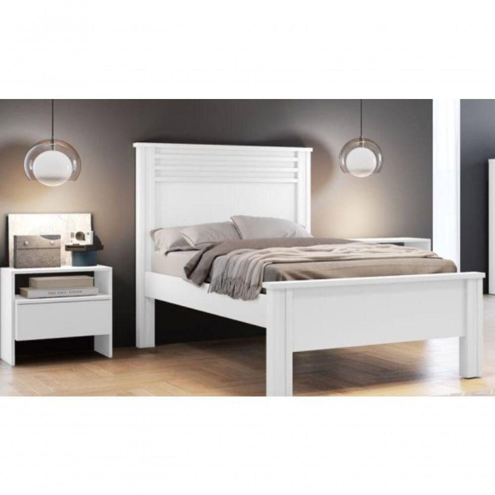 Cama Solteiro Verona Branco - Móveis  Horizonte