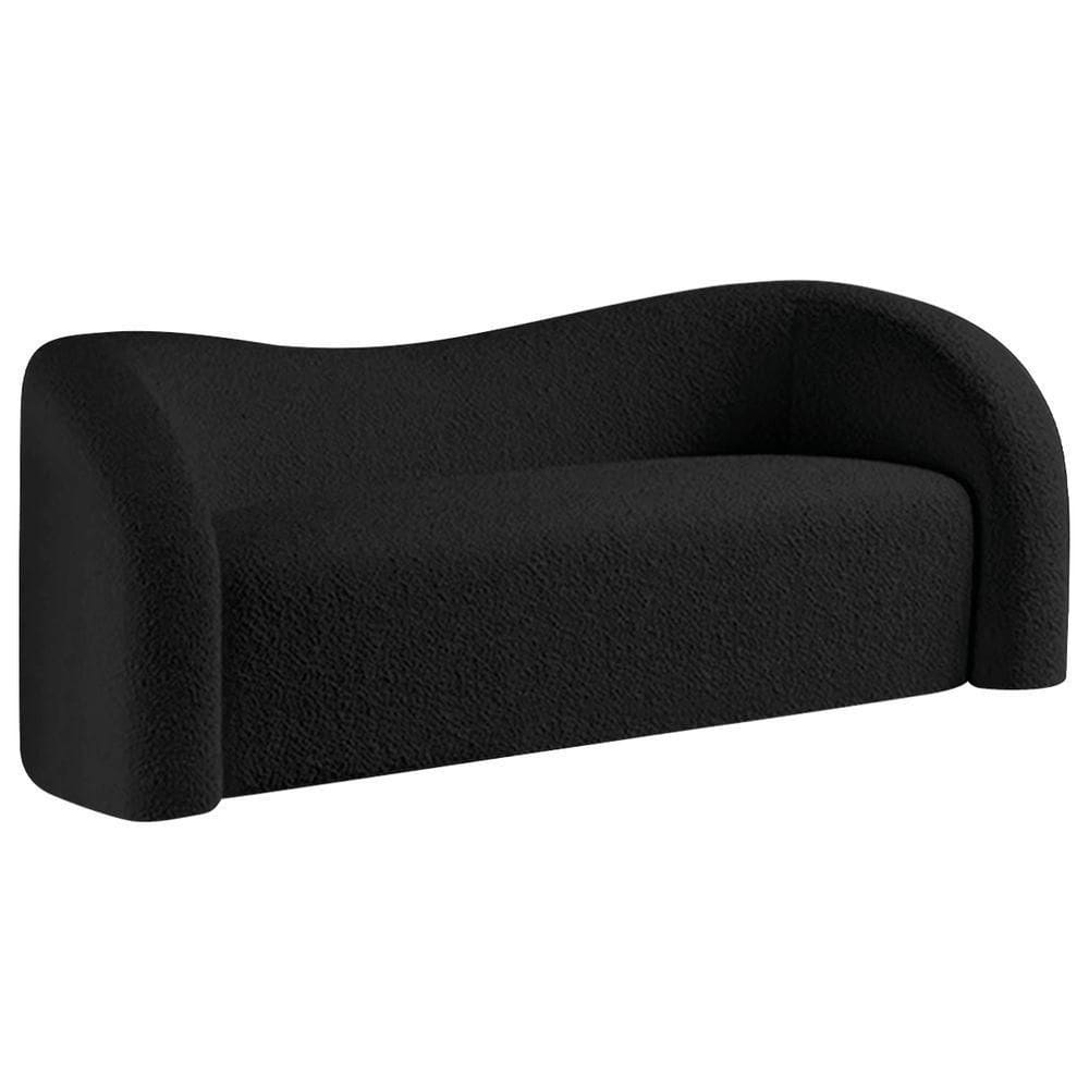 Sofá Curvo 3 Lugares Orgânico Coréia 180cm Linho Preto