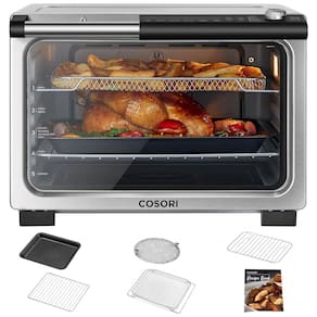 Forno Elétrico 24 Litros 11 em 1 de Cerâmica com Elementos de Aquecimento Selados para Fácil Limpeza e Função de Queimador, 110V 1800W, COSORI, Prata