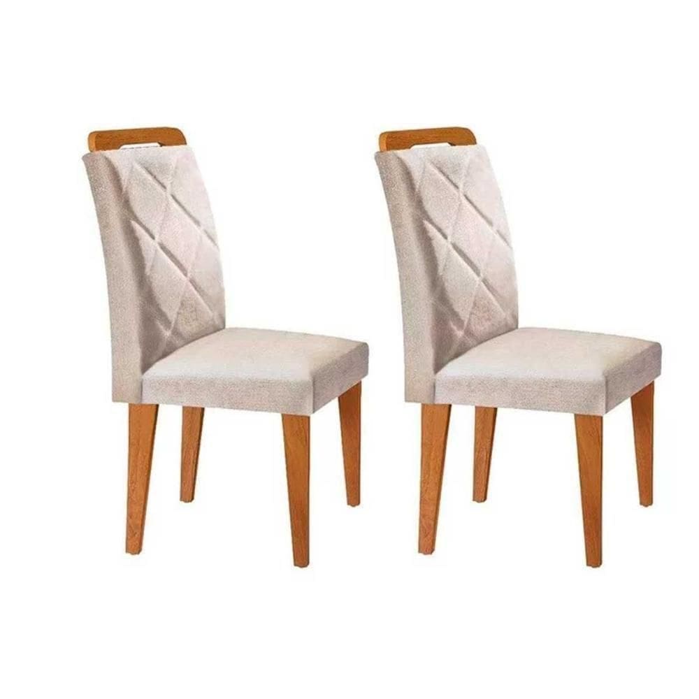 Cadeira Sala De Jantar Melissa Kit 2 Un Imbuia-veludo Creme Rufato