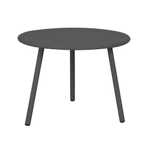 Mesa De Centro Redonda Noronha Fratini 50 Cm (largura) Em Aço Cinza área Externa