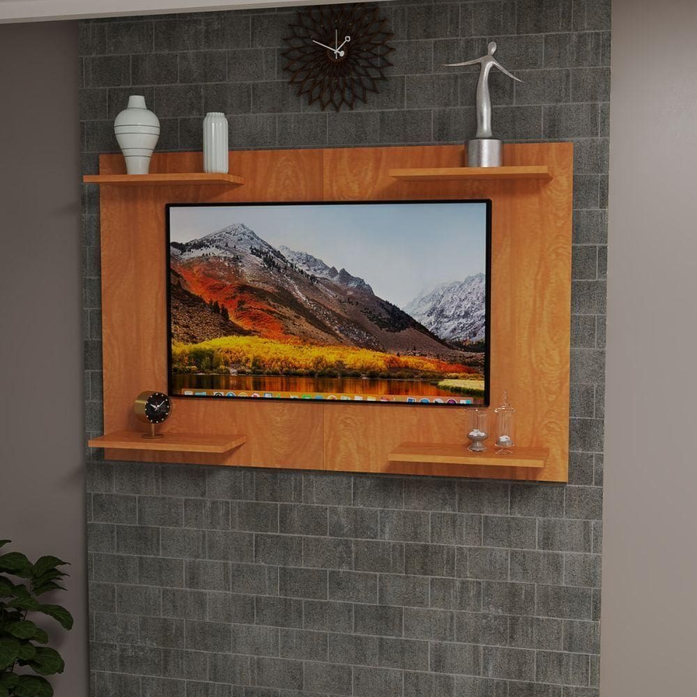 Painel Para Tv Até 50 Pol Mdf Alta Qualidade Cor Cerejeira