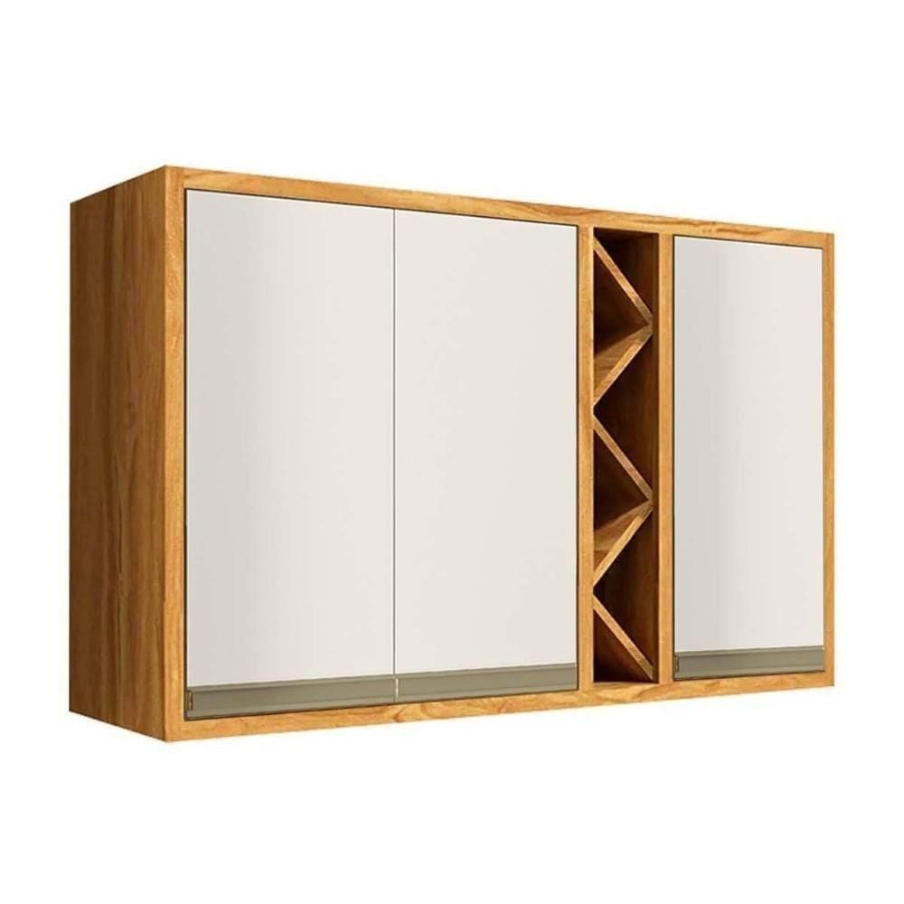 Armário de Cozinha Modulado Tempranillo c/ 3 Portas 120cm Amendoa/Off White - Ronipa
