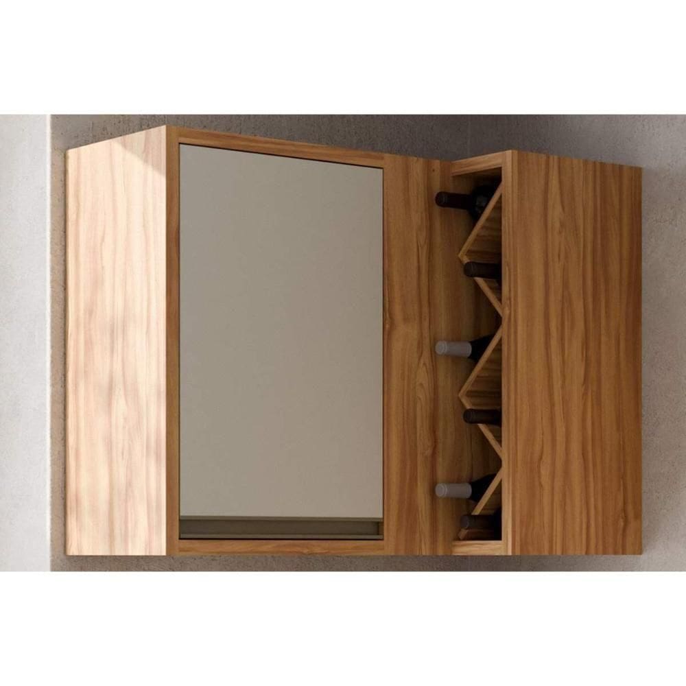 Armário Aéreo P/ Cozinha Tempranillo Canto Reto C/1 Porta 98cm Amendoa/off White - Ronipa