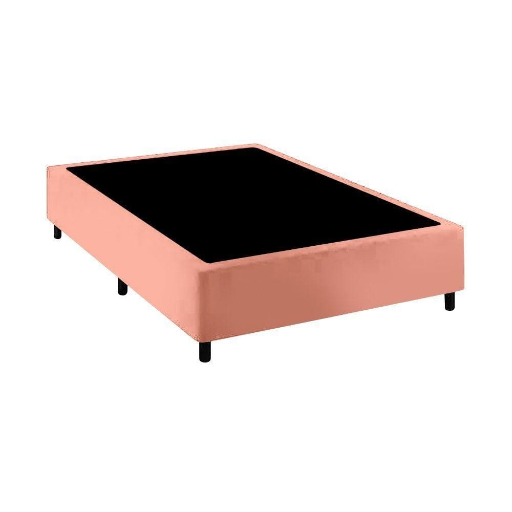 Base Cama Box Casal Comum Rosa