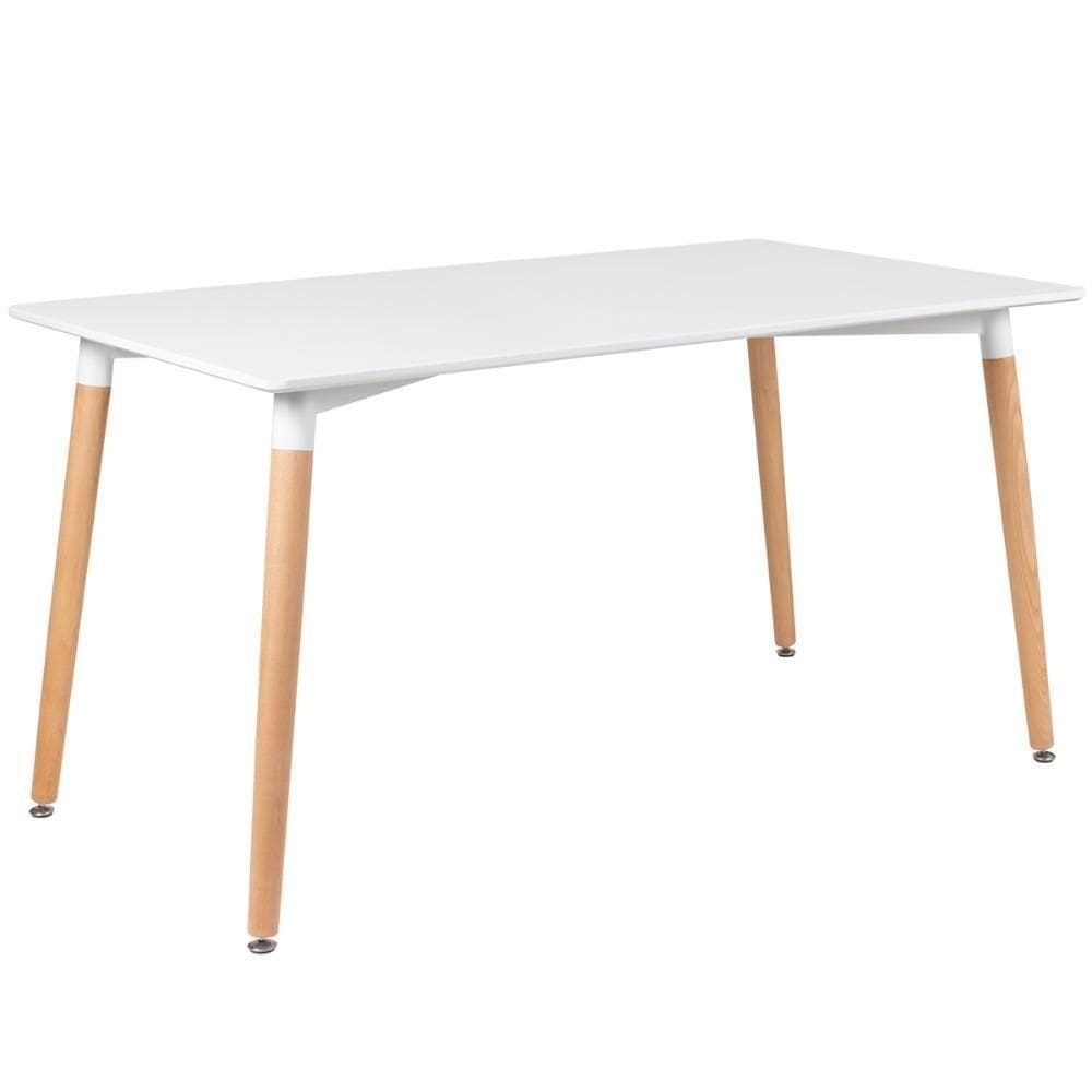 Mesa De Jantar Retangular Eames 80 X 140 Cm Branco Branco