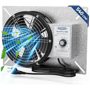 Ventilador de Parede de Grau IP55 com Termostato e Umidistato para Ambientes Amplos, 115V, ALORAIR, Prata