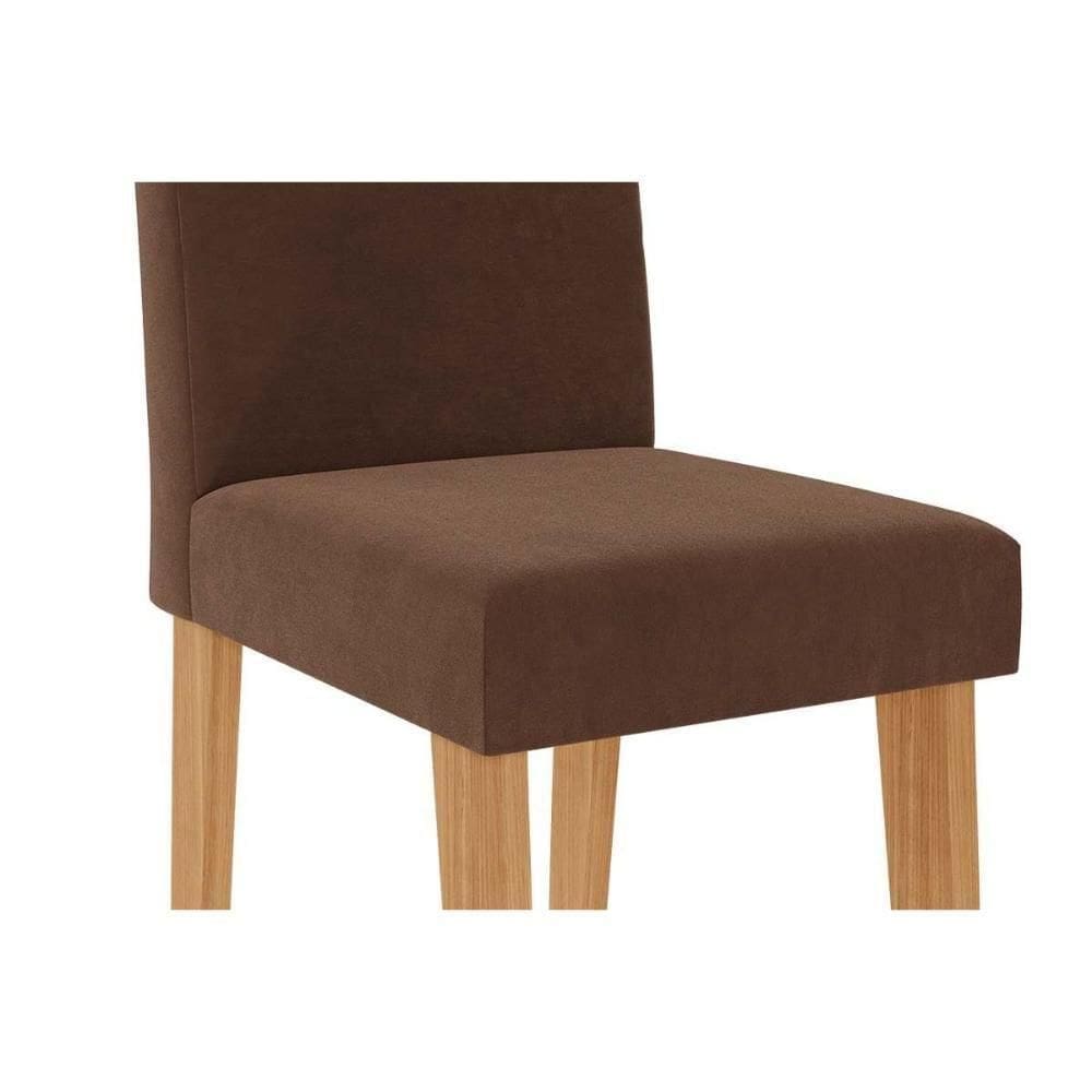Cadeira Sala de Jantar Taís Kit 2 Un Savana/Nature-Suede Joli Chocolate - Cimol