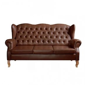 Sofá Imperador Chesterfield 3 Lugares Capitonê Retrô Vintage Café