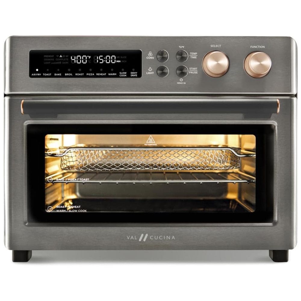 Forno Elétrico 10 em 1, 24,5L com Aquecimento Infravermelho e 10 Funções Predefinidas, 110V 1750W, VAL CUCINA, Preto Fosco