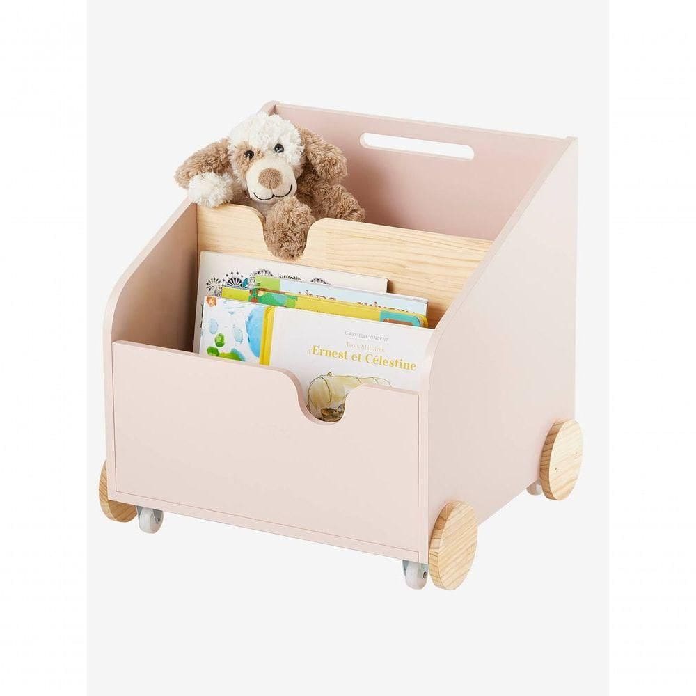 Livreiro Carrinhos Infantil Ravi Rosê 100% Mdf