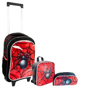 Kit Mochila de Rodas Infantil Aranha 3 Peças Com Alça Yepp