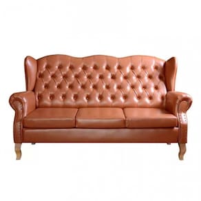Sofá Imperador Chesterfield 3 Lugares Capitonê Retrô Vintage Caramelo