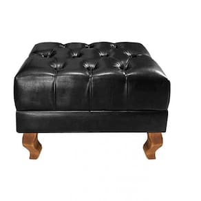 Poltrona Imperador Com Puff Chesterfiel Dom Pedro Courissimo Preto
