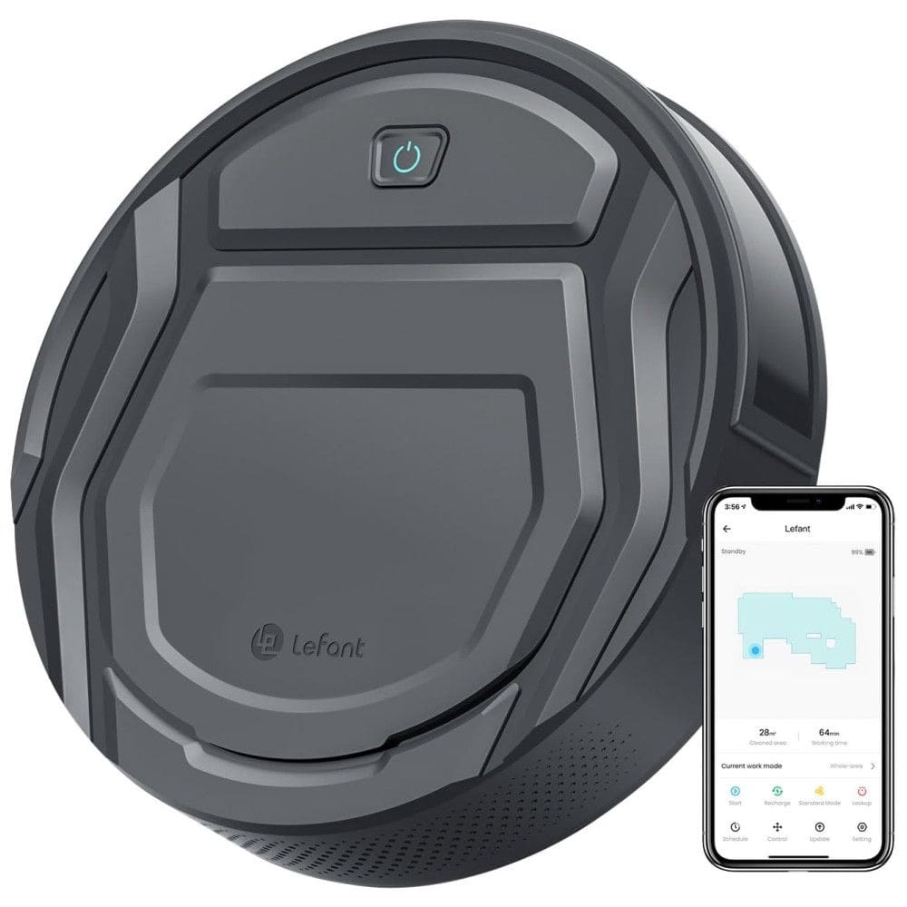 Aspirador Robô com Sucção de 2200Pa, 6 Modos de Limpeza e Carregamento Automático, 110V, Lefant M210P, Cinza