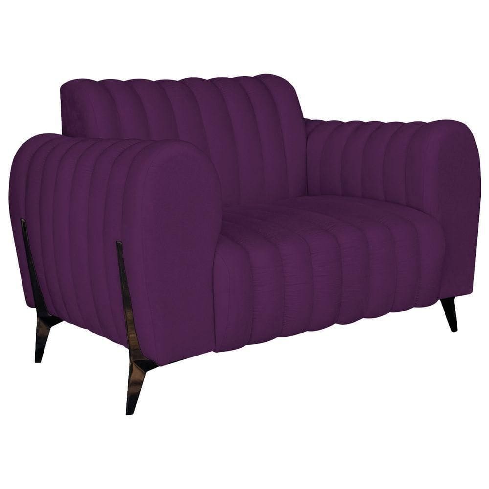 Poltrona Decorativa Zurique Suede Roxo