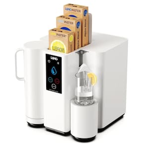Filtro de Água de Bancada sem Instalação 1,5L com 3 Filtros, 2 Minerais Naturais, 1 Sabor de Limão e Osmose Reversa, LANG, Branco