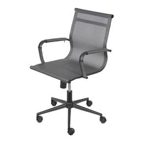 Cadeira De Escritório Eames Dark Esteirinha Baixa Tela - Cinza