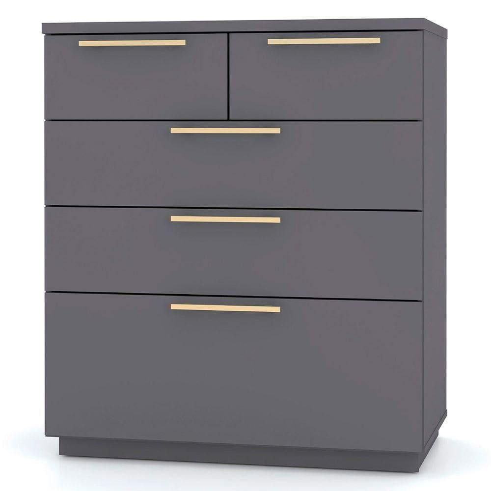 Cômoda Para Quarto 5 Gavetas 90cm Dubai Fendi - Vlr Móveis