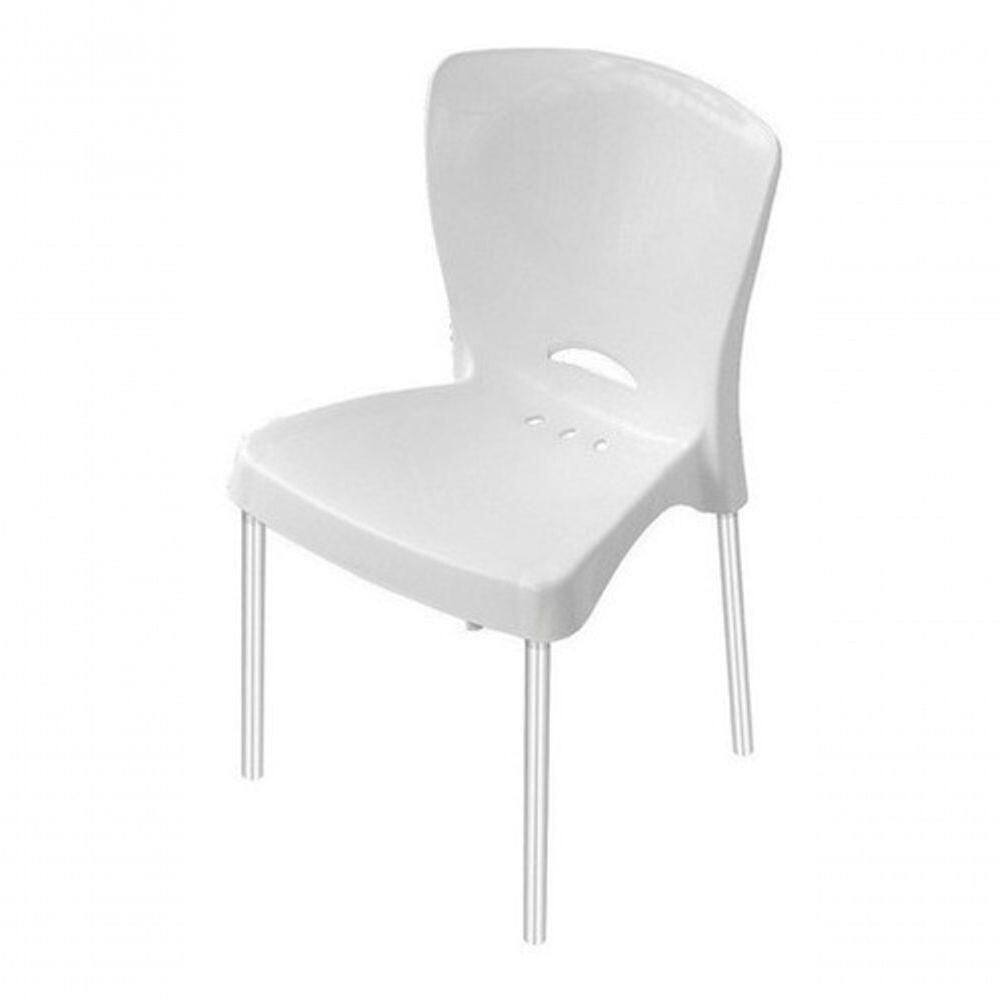 Cadeiras Com Pés Em Alumínio Kit 06 Unidades (ca3) branco
