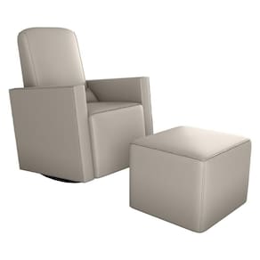 Poltrona De Balanço 66cm Com Puff Multimóveis Cr45268 Bege Claro