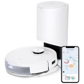 Aspirador Robô com Estação de Esvaziamento Automática, 3000Pa e Mapeamento a Laser de Precisão, 110V, ECOVACS DEEBOT T9+, Branco