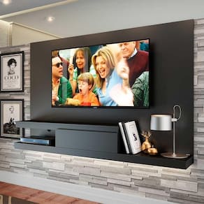 Painel Home de Tv com Gaveta 3 Prateleiras 134,4cm Preto