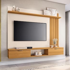 Painel Suspenso Lets Tv Até 55 Polegadas Com 2 Portas Cinamomo/off White