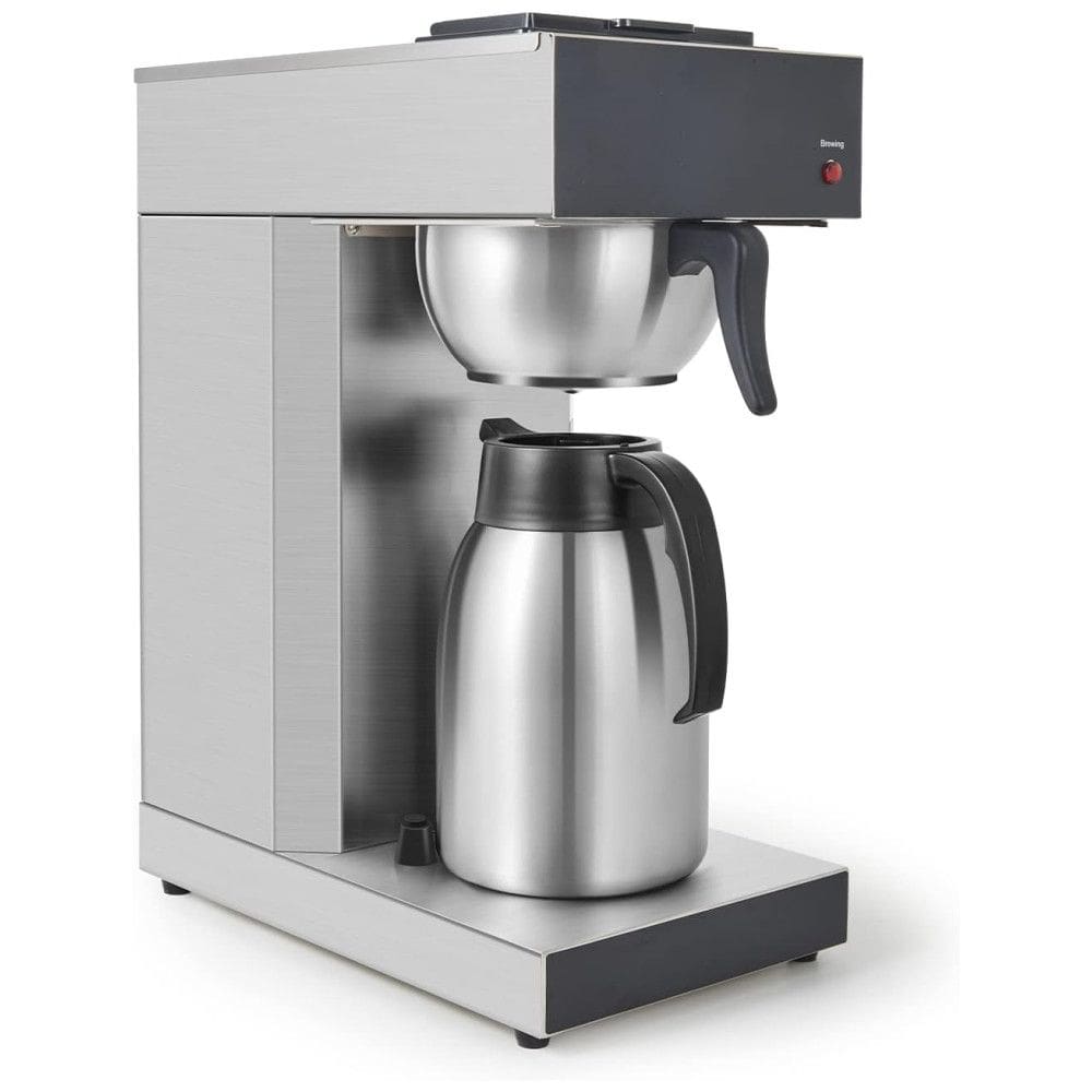 Cafeteira de 12 xícaras com Jarra Térmica em Aço Inoxidável com Sistema de Isolamento, 110V 1000W, SYBO, Prata