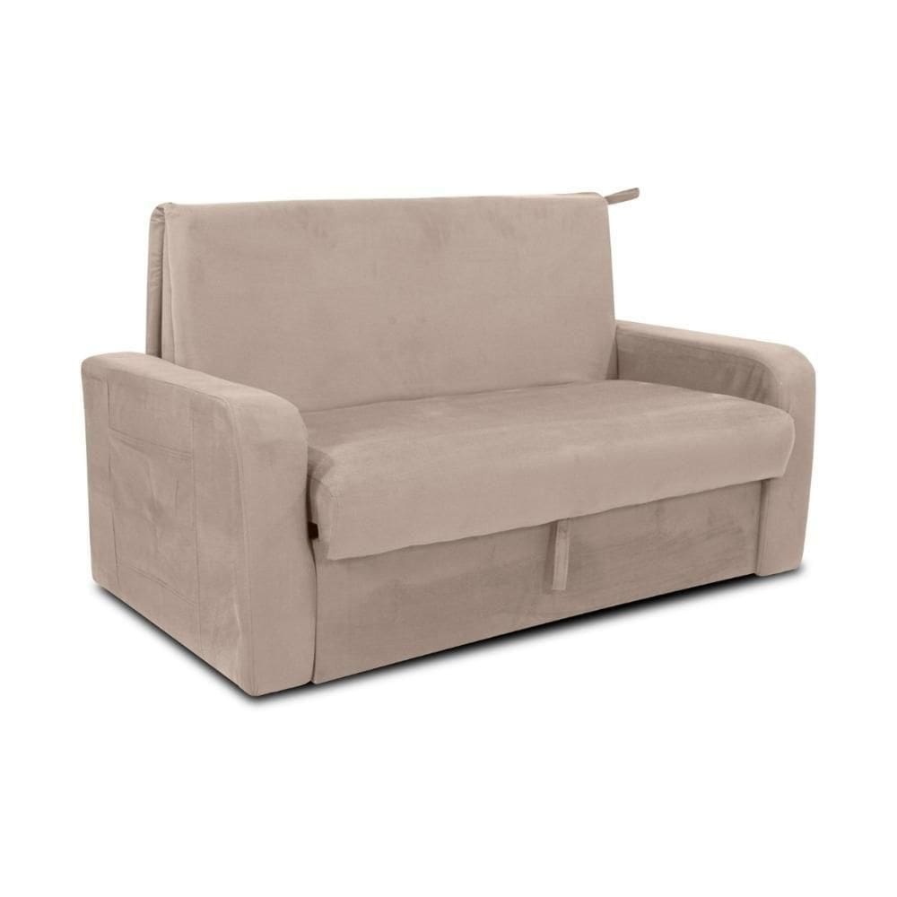 Sofá-cama 140cm 2 Lugares Com Baú Multimóveis Cr45260 Bege