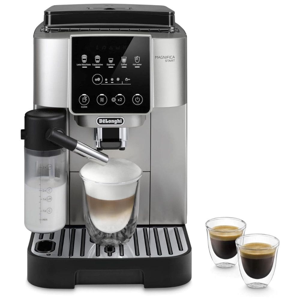 Maquina de Café com Bocal para Espuma de Leite Automático, 13 Configurações e Moedor de Café Integrado, 110V 1250W, De`Longhi Magnifica Start, Prata