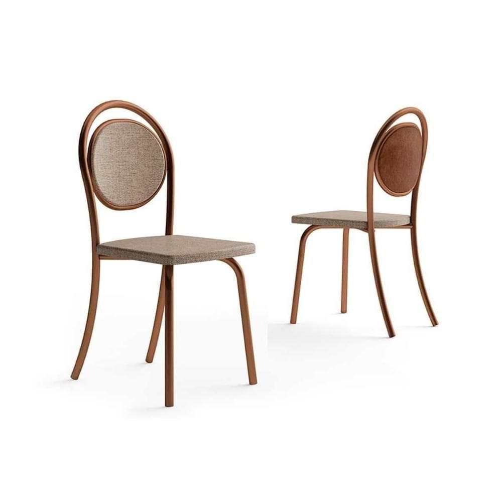Cadeira Sala De Jantar 1738 Aço Kit 2 Uni Rose-areia Carraro