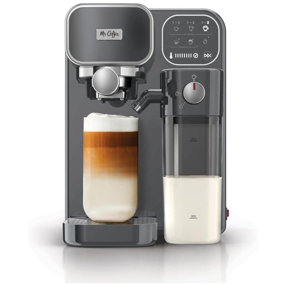 Máquina de Café Expresso com Bocal de Leite Otimizado e Display LCD, 110V 500W, Mr. Coffee Prima, Cinza