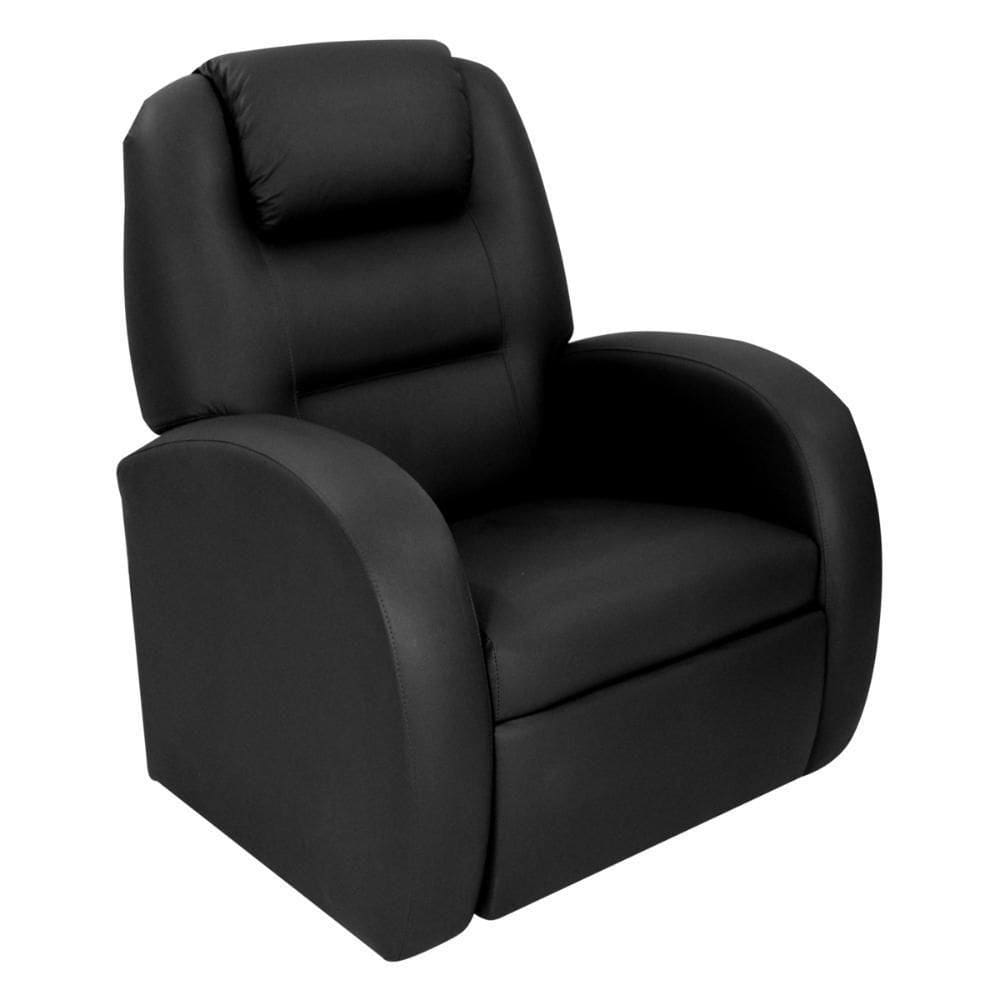 Poltrona Retrátil e Reclinável 80cm Com Material Sintético Multimóveis Cr45266 Preto