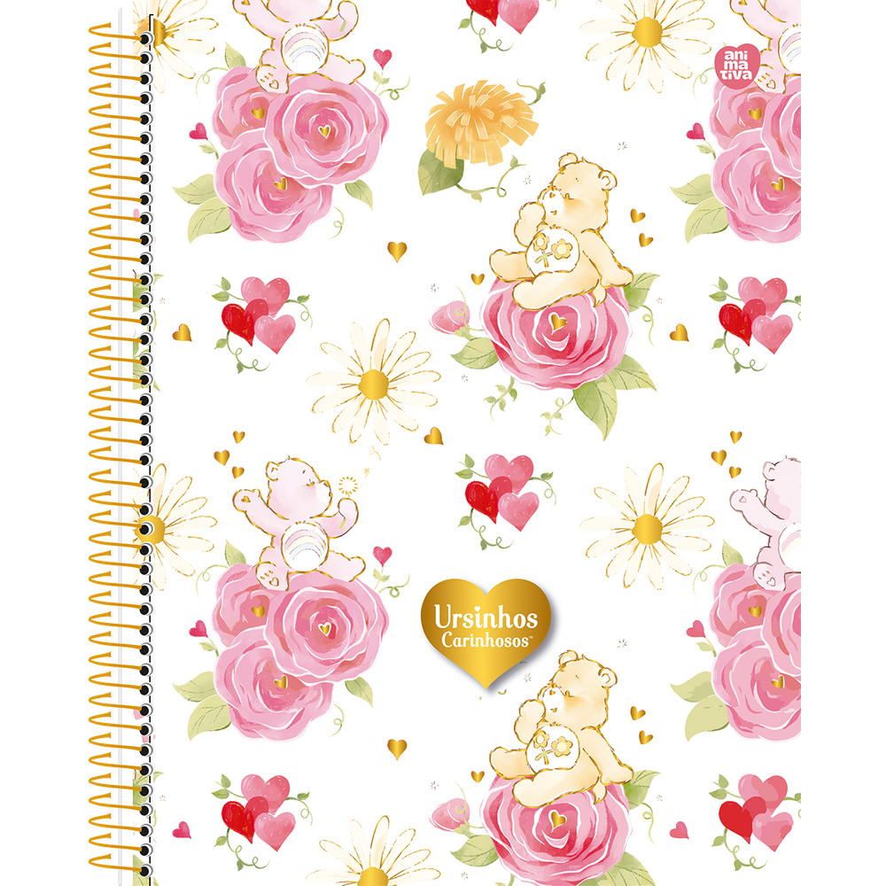 Caderno Colegial 24cm 80 Folhas Ursinhos Carinhosos Animativa 3012