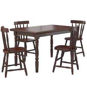Conjunto Mesa De Jantar 125cm Com 4 Cadeiras Multimóveis Cr50083 Castanho Castanho