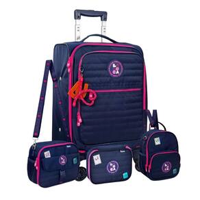 Mala Escolar Luluca Mini Mochila Lancheira e Estojo Box