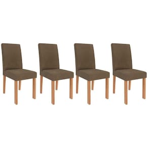 Cadeira Sala de Jantar Maia Kit 4 Un Cinamomo/Suede Mascavo Chocolate - Cimol
