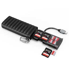 Leitor de cartão TELESIN° USB 3.1 Type-C de alta velocidade para SD/TF preto