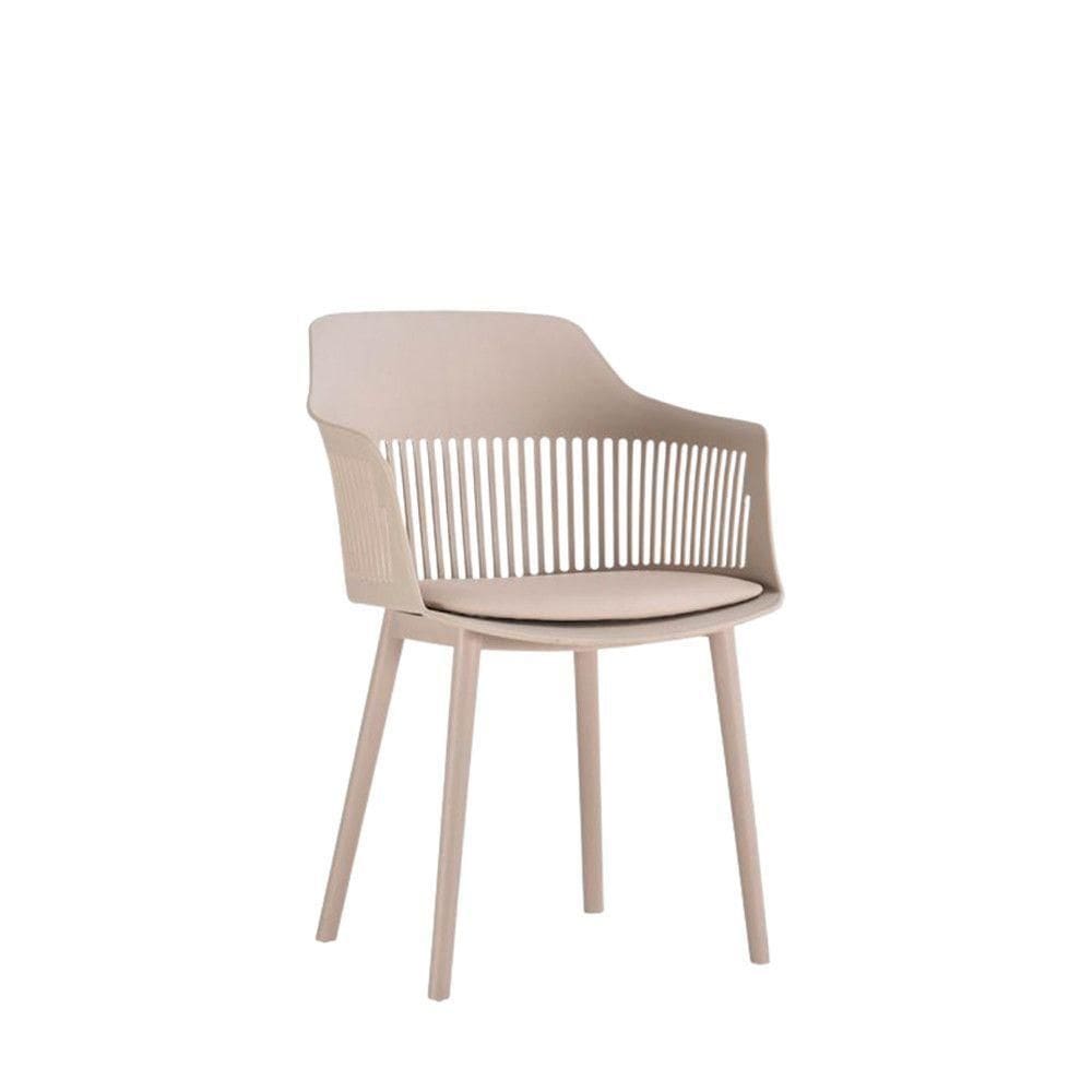 Cadeira Montreal Em Polipropileno Com Revestimento Em Couro Nude