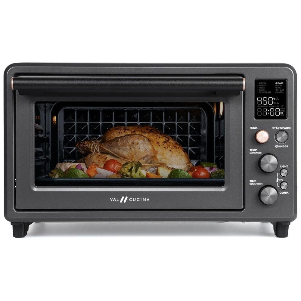 Forno Elétrico 10 em 1 com Capacidade de 24L, Aquecimento Infravermelho e Interior Revestido de Esmalte Não Tóxico, 110V 1650W, VAL CUCINA, Preto