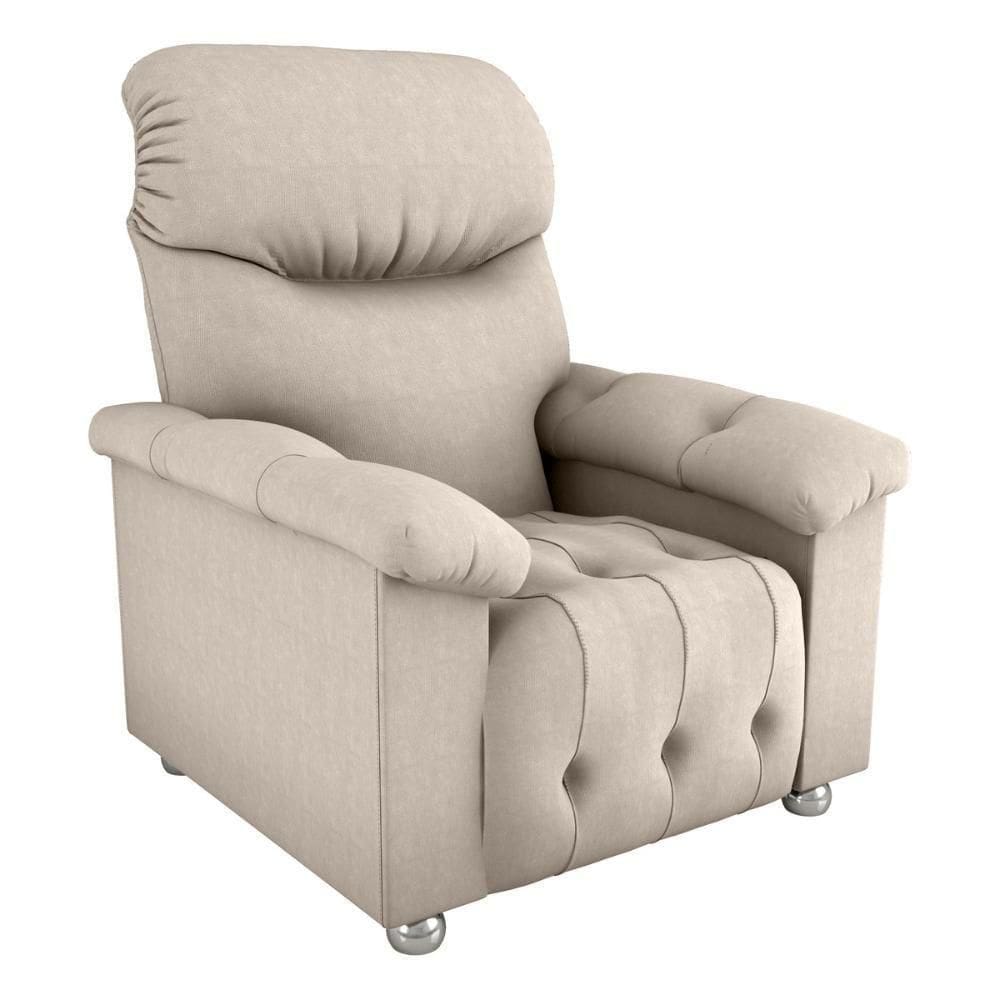 Poltrona Retrátil e Reclinável 83cm Tecido Suede Multimóveis Cr45262 Bege