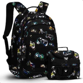Kit Mochila Grande Escolar Game + Lancheira Térmica Prática