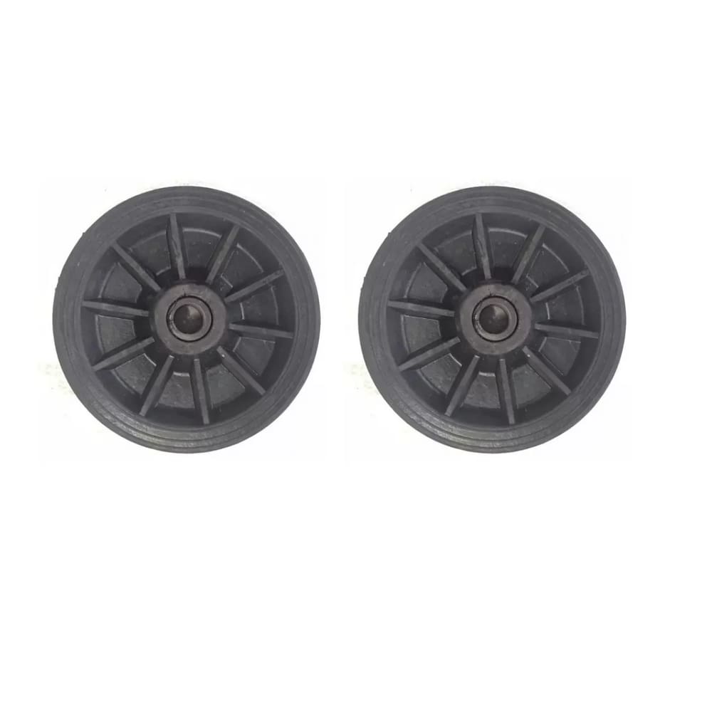 Roda Borracha Maciça Integral 9` Eixo Furo Bucha 7/8 Kit 02 unidades