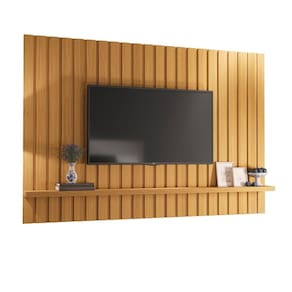 Painel Suspenso Ripado Sala Estar TV Até 70 Polegadas 1 Prateleira Link 2.0