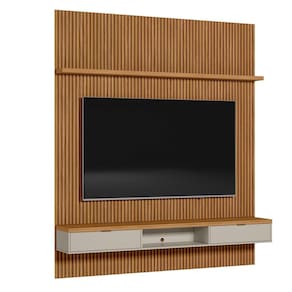 Painel Ripado Modular 2.2 Para TV Até 75 Polegadas 1 Nicho 1 Prateleira 2 Portas