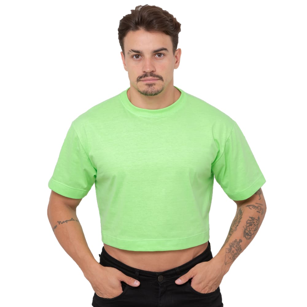 Cropped Oversized Masculino Verde Neon - JWilas Streetwear