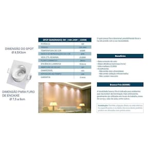 Spot De Led Lorenzetti Quadrado 5w Bivolt Luz Branca 6500k